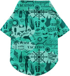 Close up of vibrant flamingo pattern on dog apparel