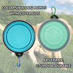 SLSON silicone collapsible dog bowl set showing two distinct sizes
