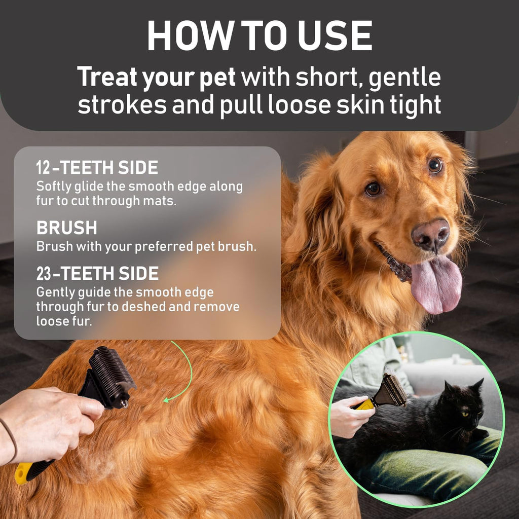 Pet Republique dematting tool showing dual tooth density