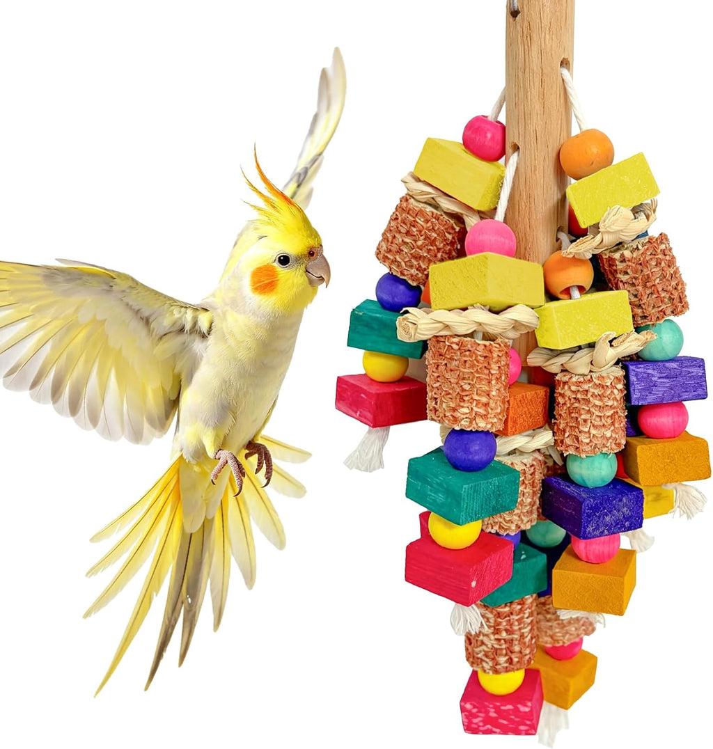 Extra Large Bird Toys for Macaws Cockatoos Amazons Chew - Natural Wood Parrot Chewing Toy with Foraging, Bird Cage Activity Center - Image 10