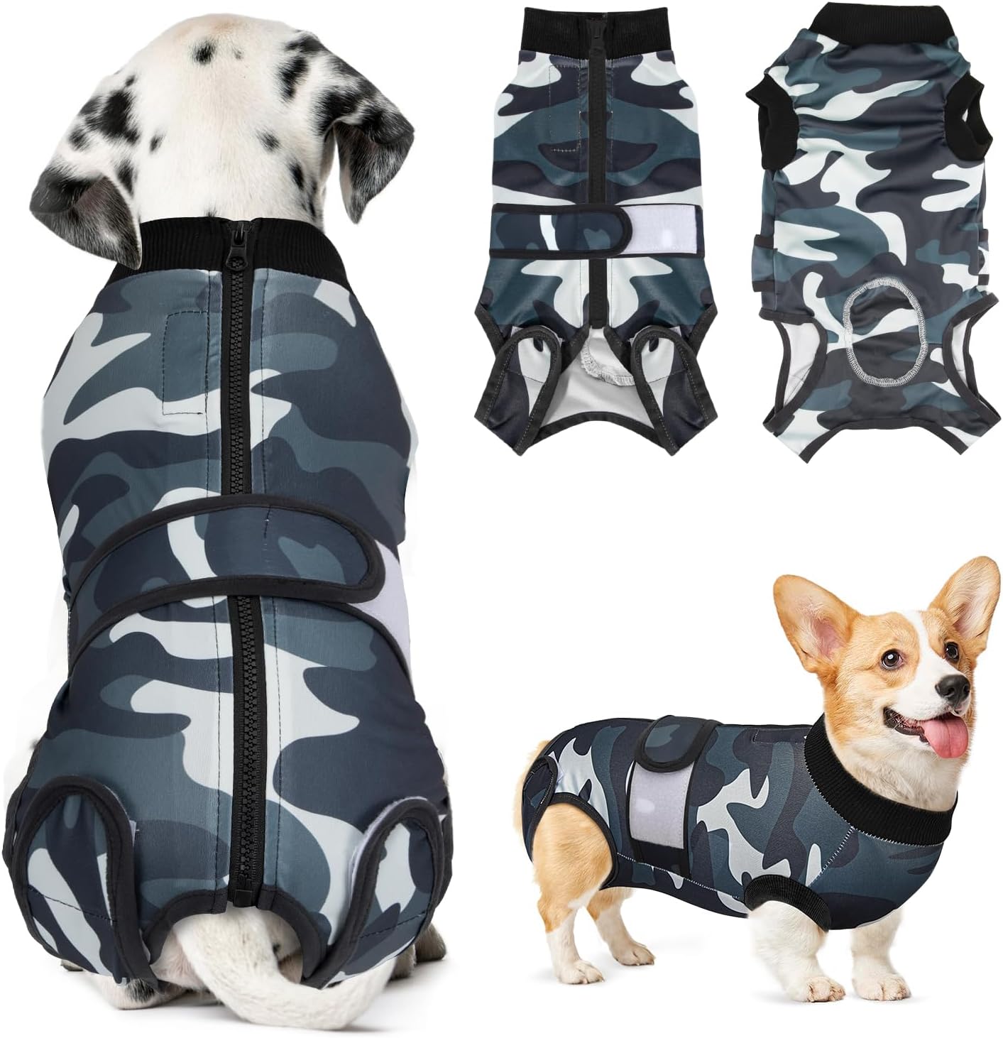 Lukovee Recovery Suit for Dogs, Zipper On Recovery Suit for Female Male Dog, Onesie Abdominal Wounds Cone E-Collar Alternative Prevent Licking Spay Recovery Suit (Small, Purple Tie-dye) - Image 12