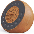 Housbay White Noise Machine front view wood grain finish for sleep therapy