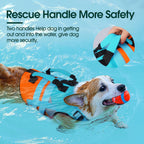 Adjustable dog life preserver belly straps close up