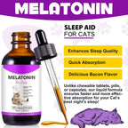 Natural liquid cat sleep aid tincture bottle with glass dropper applicator