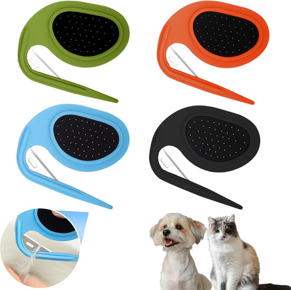 YTaraHub 4Pcs cat and dog dematting comb set front view pet grooming tool