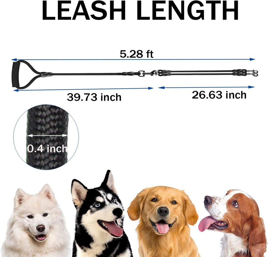 Sonqueen three way interchangeable dog lead laid out flat to show full length components