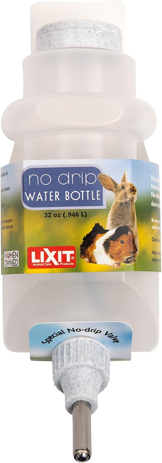 Lixit(R) Top Fill No Drip Water Bottles for Rabbits, Ferrets, Hamsters, Guinea Pigs, Rats, Chinchillas and Other Small Animals - Made in USA (Granite (Pack of 1), 44 Ounce) - Image 9