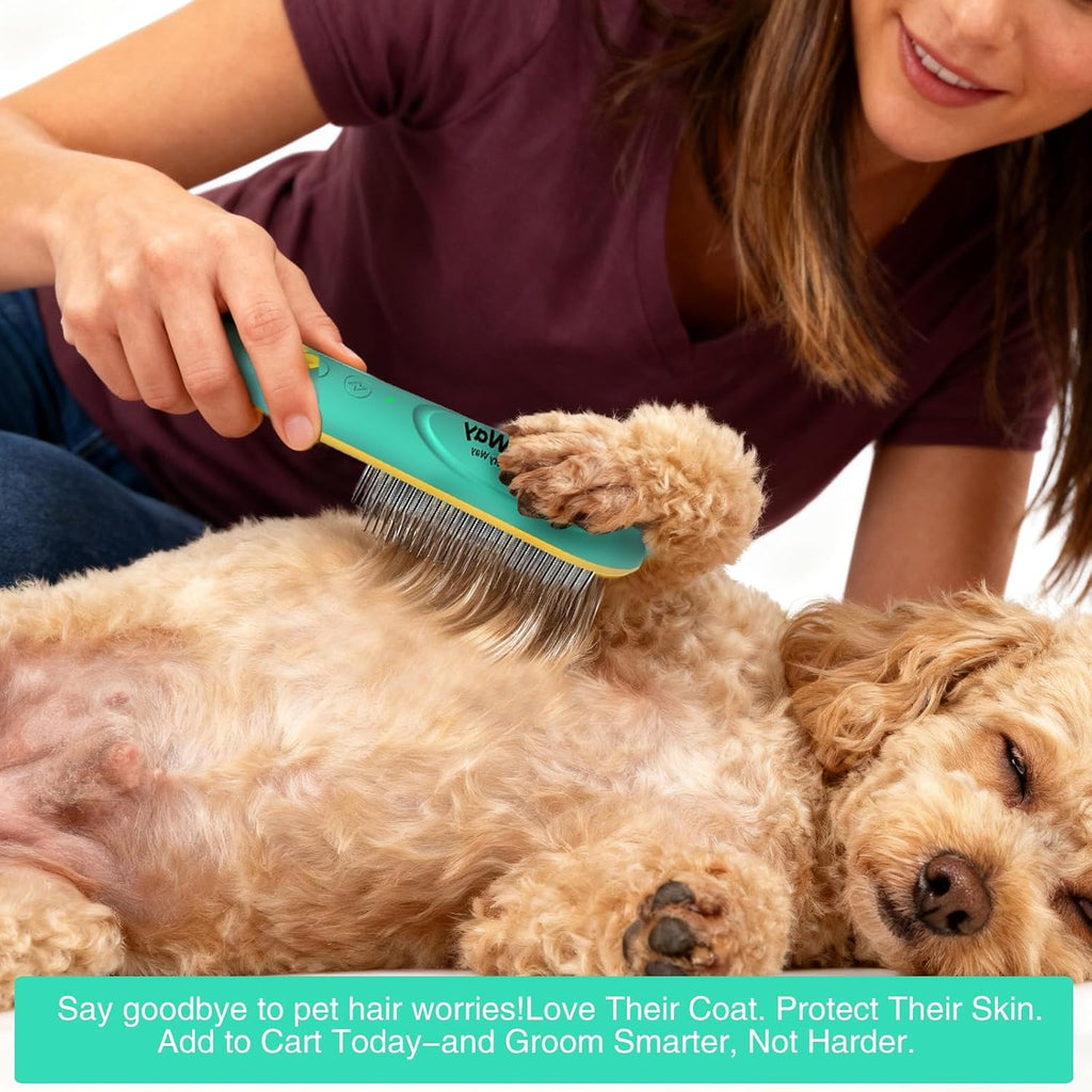 Professional pet grooming comb with push-lock mechanism