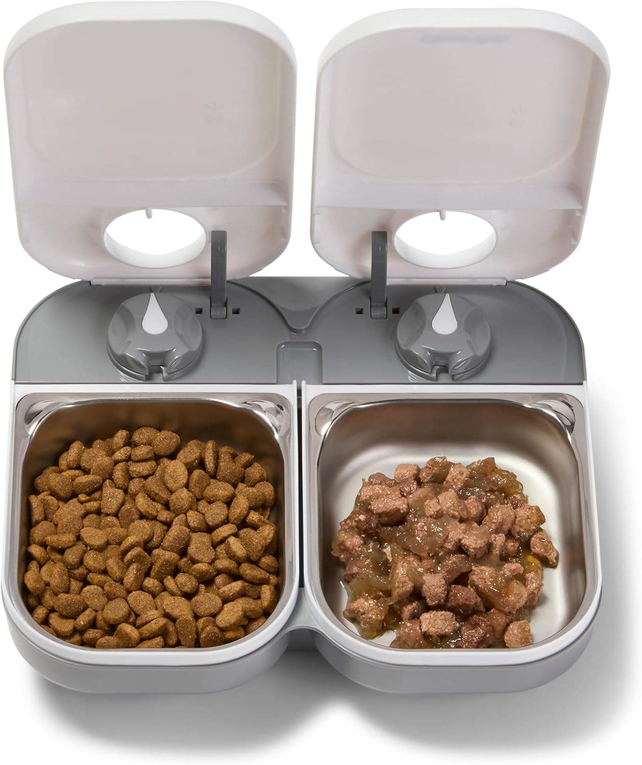 Closer Pets C200 2 Meal Timer-Controlled Automatic Pet Feeder - for Cats and Small Dogs, Wet or Dry Food, Stainless Steel Bowl Inserts and Ice Pack, up to 14 oz Each, White - Image 9