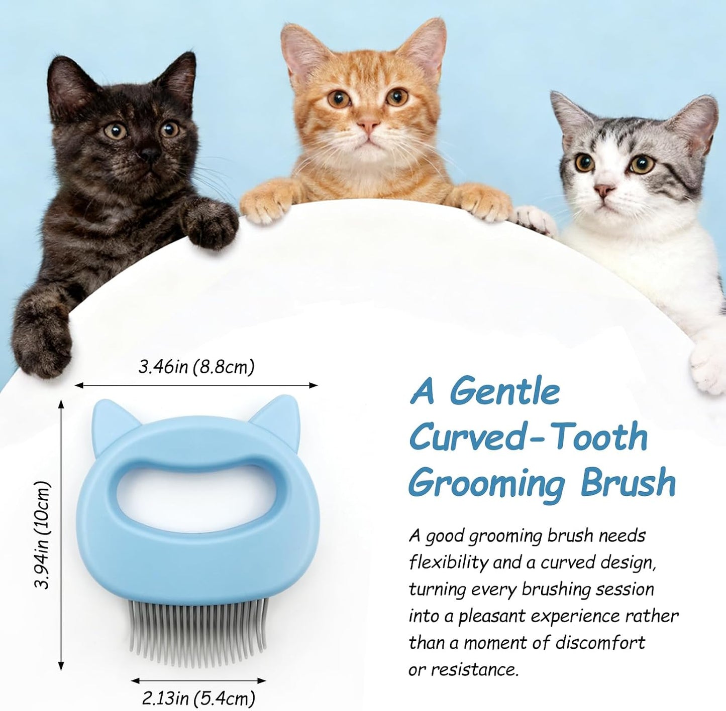 Ergonomic shell handle of Gmlawsc cat grooming comb