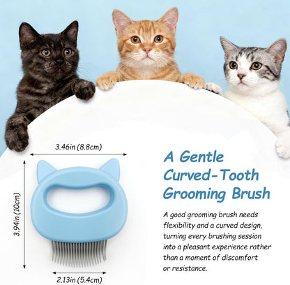 Ergonomic shell handle of Gmlawsc cat grooming comb