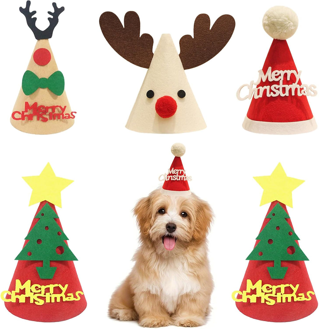 10 Pcs Dog Birthday Hat Set for Small Medium Dogs Cat Puppies, Mini Party Hat with Adjustable Headbands, Cute Pet Hat with Pompons for Birthday Christmas Party Decoration Accessories (Large 5 Inch) - Image 11