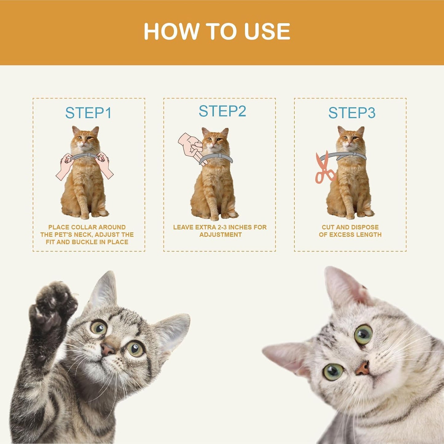 Natural essential oil pest control collar for indoor cats