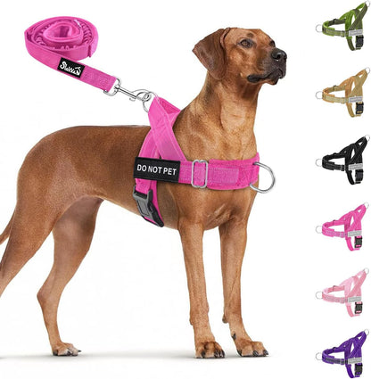 SlowTon No Pull Dog Harness - Heavy Duty Dog Harness and Leash Set for Medium Large Dogs, Reflective Tactical Harness with Soft Padded and Front Clip for Easy Walk and Training (Black L) - Image 15