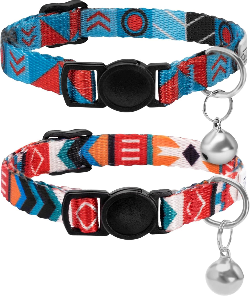 CollarDirect Cat Collar Breakaway with Removable Bell Set of 2 PCS Tribal Pattern Aztec Pet Safety Adjustable Kitten Collar - Image 14