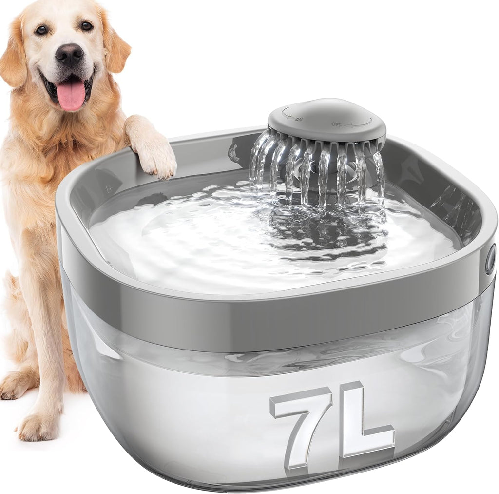 7L/1.8Gal Dog Water Fountain for Large Dog, FEELNEEDY Dog Water Bowl Dispenser Pet Water Fountain, Water Dispenser for Dogs with Ultra Quiet Pump for Multiple Pets with 3 Filters (FN-W05, Clear Blue) - Image 11