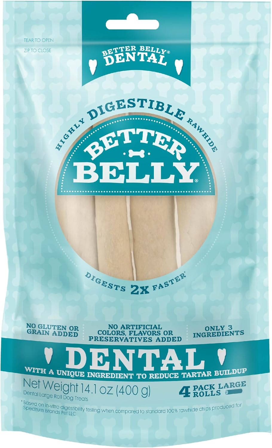 Better Belly Highly Digestible Rawhide Dental Chews, Treat Your Dog to a Chew with NO Artificial Colors or Flavors - Image 9