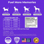 Back 40 Dogs authentic imported USA pet supplement bottle close up view