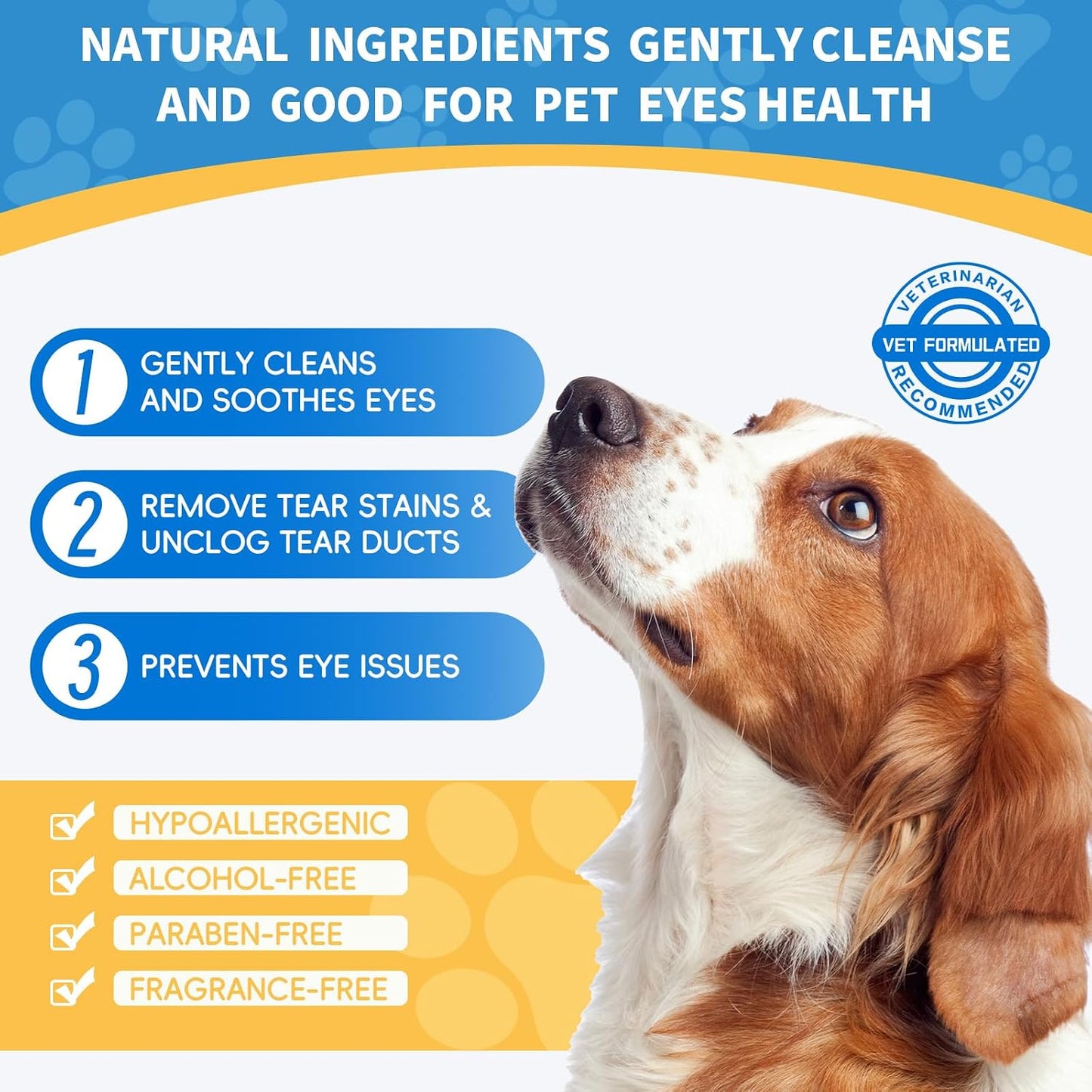 Texture detail of the natural cotton pet eye cleansing wipe.