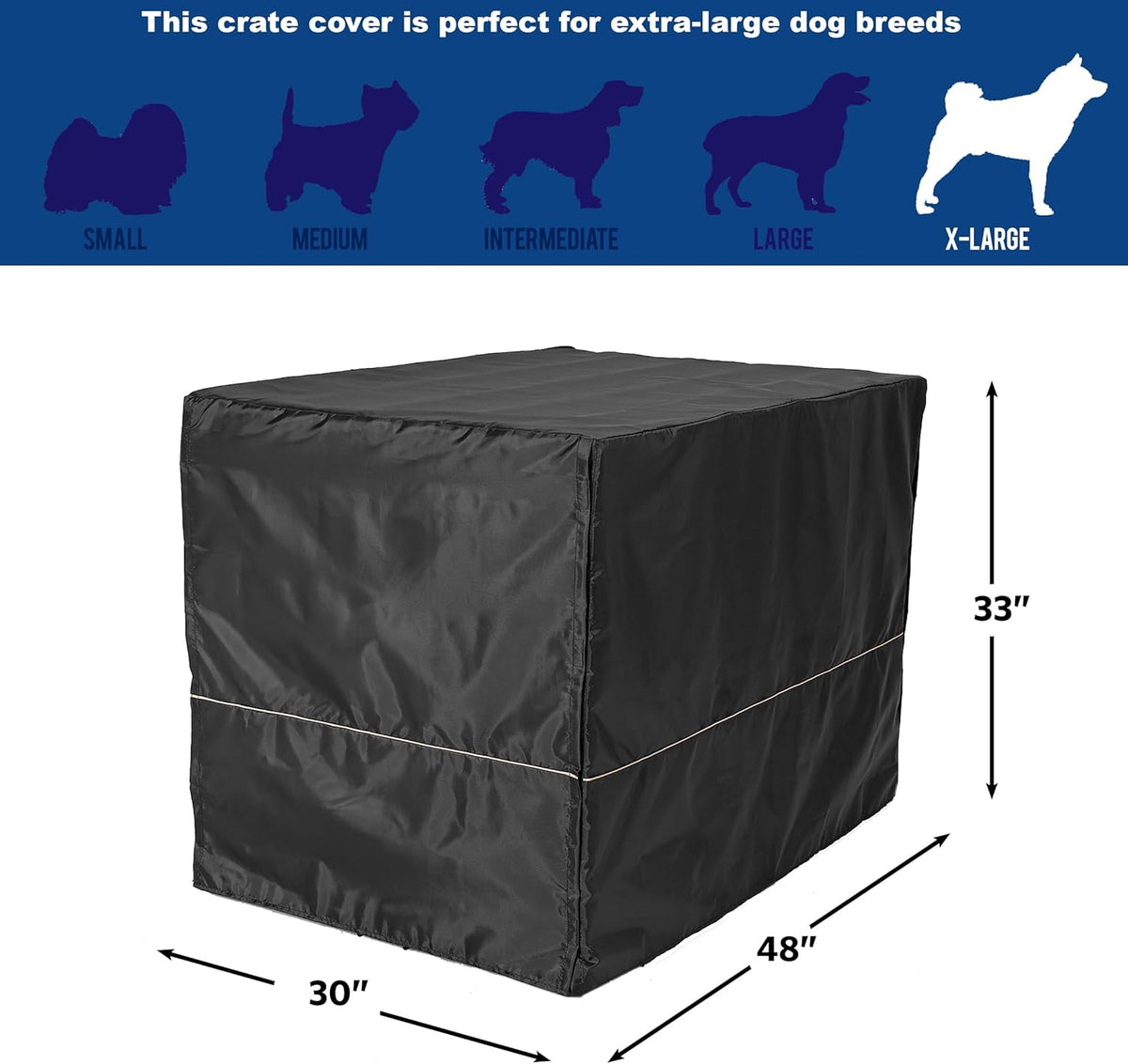Machine washable premium pet crate cover being folded