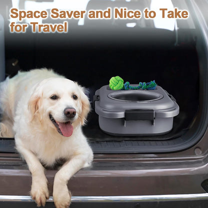 Side profile of Tiovery collapsible cat food storage