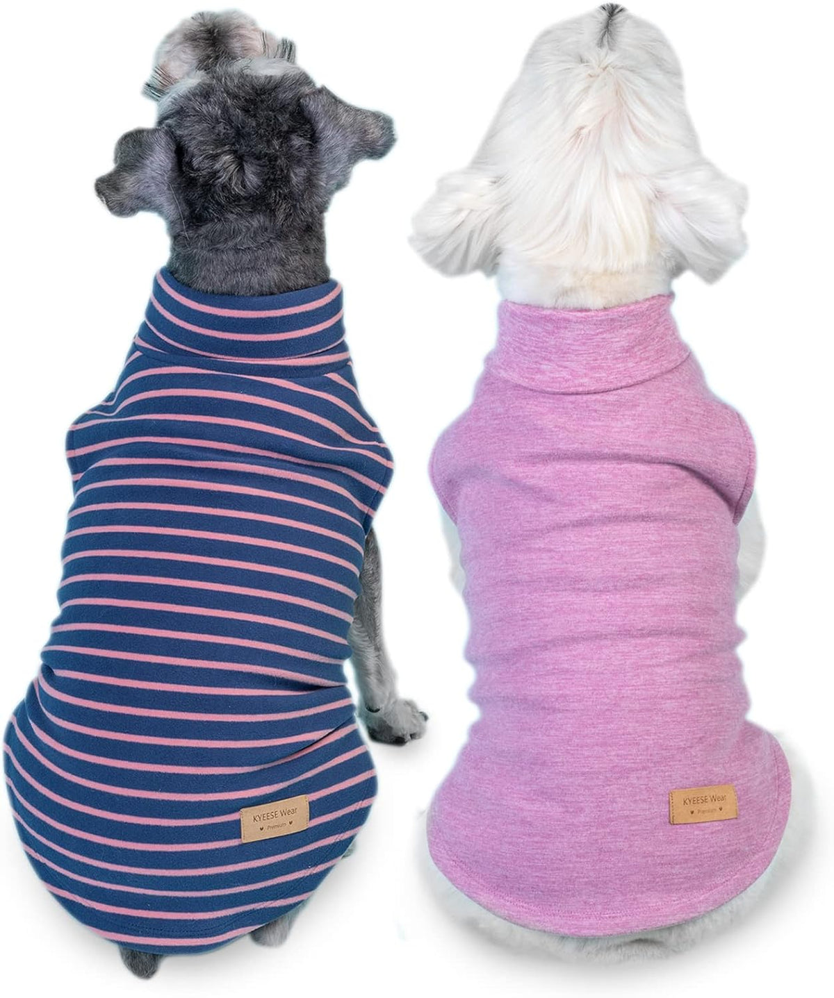 Kyeese 2-pack dog sweater turtleneck front view