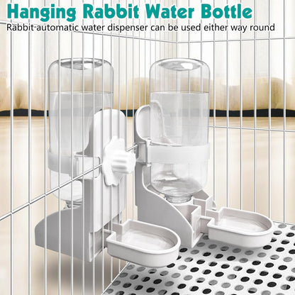 kathson 2PCS Rabbit Water Bottle, 17oz Hanging Water Fountain Automatic Dispenser No Leak WaterFeeder for Bunny Chinchilla Guinea Pig Hedgehog Ferret - Image 6