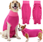 Dotoner high elastic pet recovery suit side view on a large dog breed