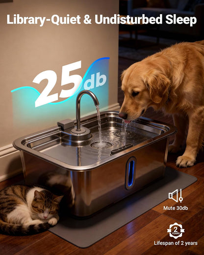 DeftPet 18L automatic water bowl with alert light indicator