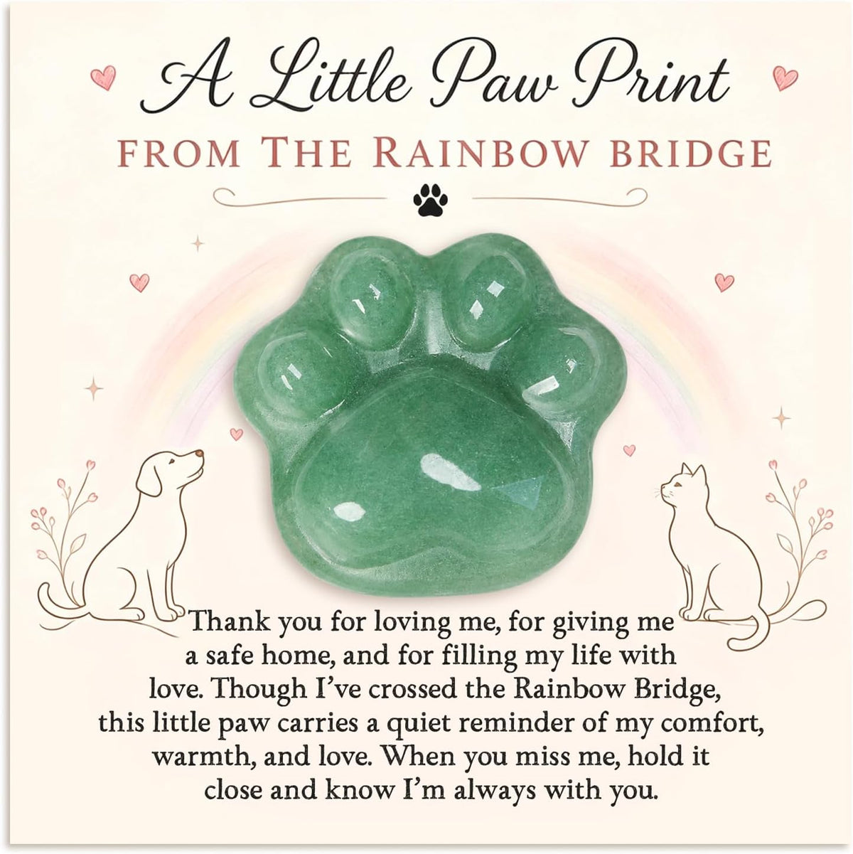 Pet Loss Sympathy Gift, Opalite Paw with Rainbow Bridge Card, in Loving Memory Keepsake, Pet Bereavement Comfort Gift, Pocket Hug for Dog Cat Loss & Grief Support for Pet Owners - Image 10
