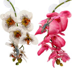 Chuangdi 2 Pieces Artificial Phalaenopsis with Suction Cups Terrarium Plant Decoration Reptile Habitat Plant Decor for Hermit Crab Lizards Geckos Snake Reptile (Dark Pink, White Yellow) - Image 11