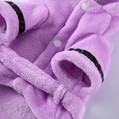 Petyoung pet bathrobe worn by a small puppy