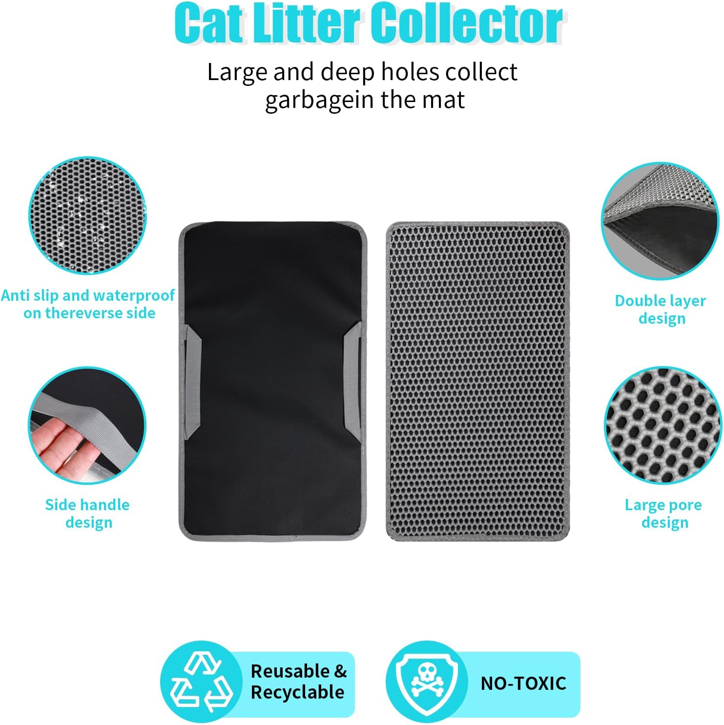 FADEYJ kitty litter collector mat honeycomb pattern close up
