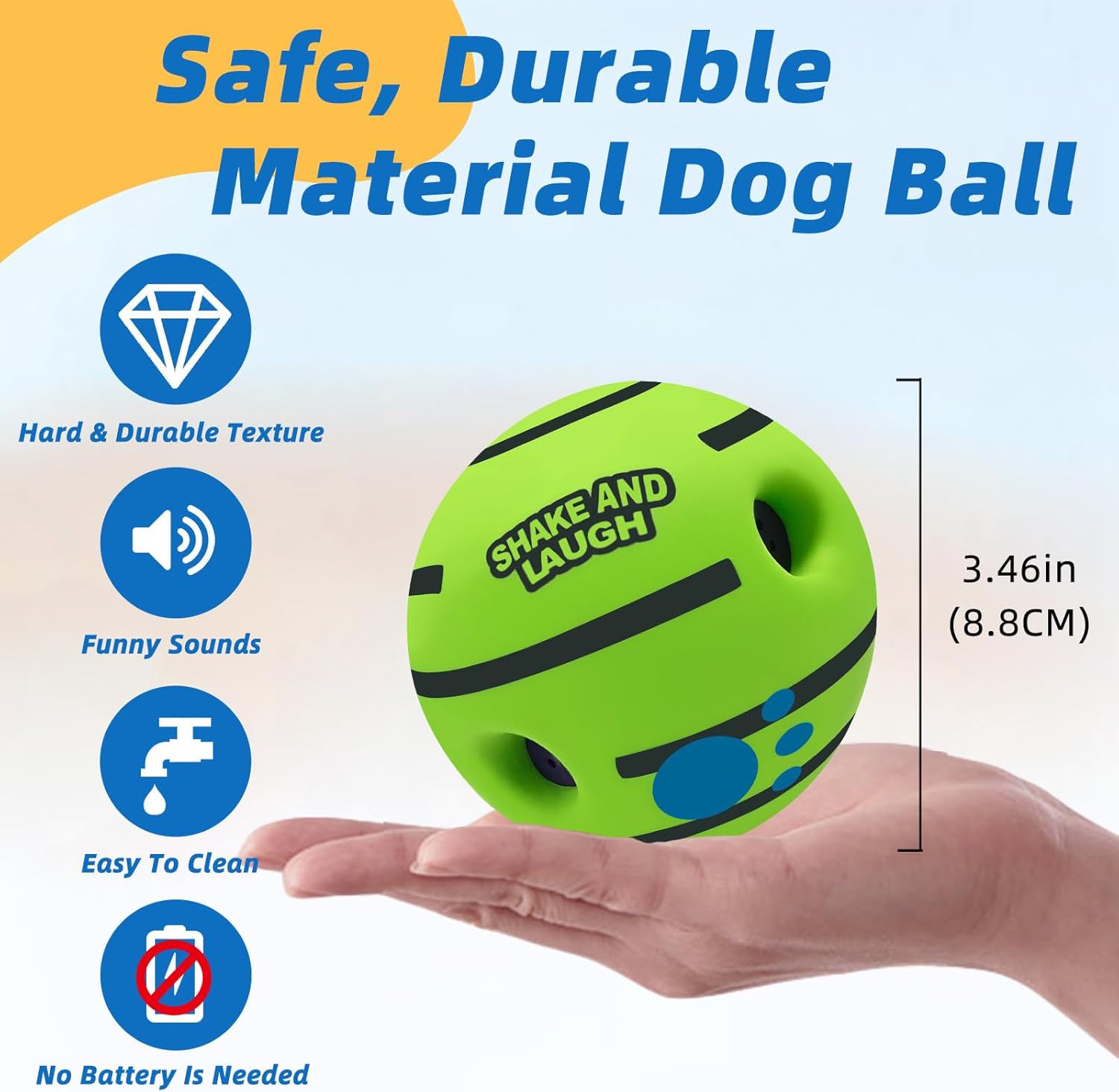 Close up of Shake and Laugh dog ball surface detail