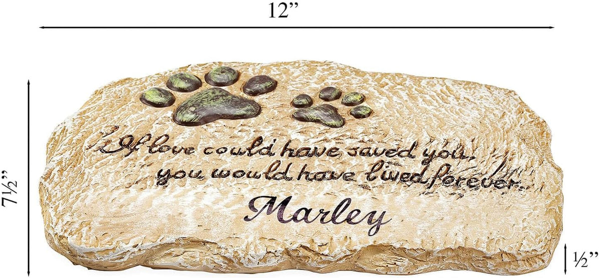 Fox Valley Traders Custom Forever Pet Memorial Garden Stone, Customized Indoor/Outdoor Dcor, Crafted with 100% Resin, Loss of Pet Sympathy Gift - Measures 12" Long x 7 1/2" Wide x 1/2" High - Image 9