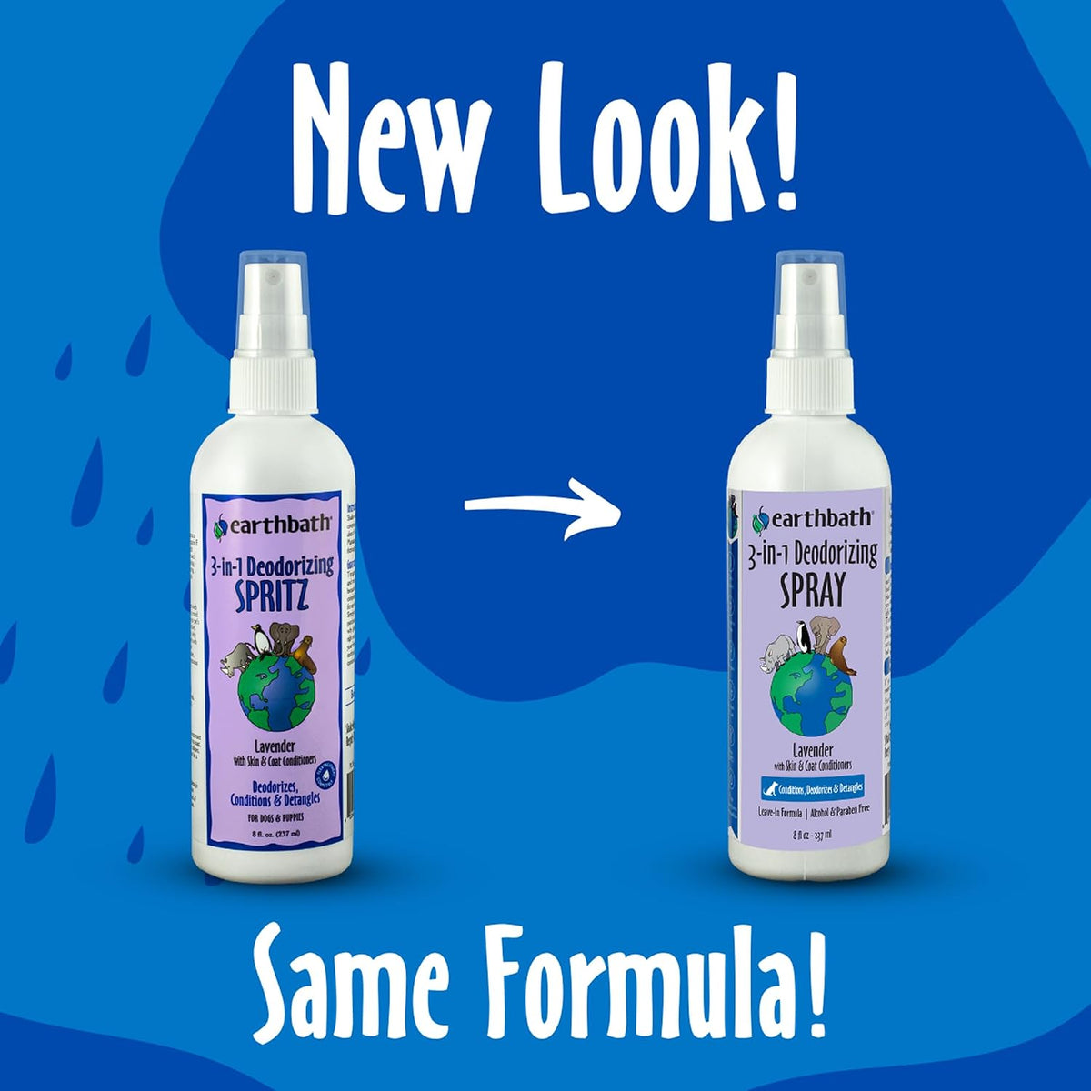 Close up of Earthbath pet deodorizing spray label showing lavender ingredients