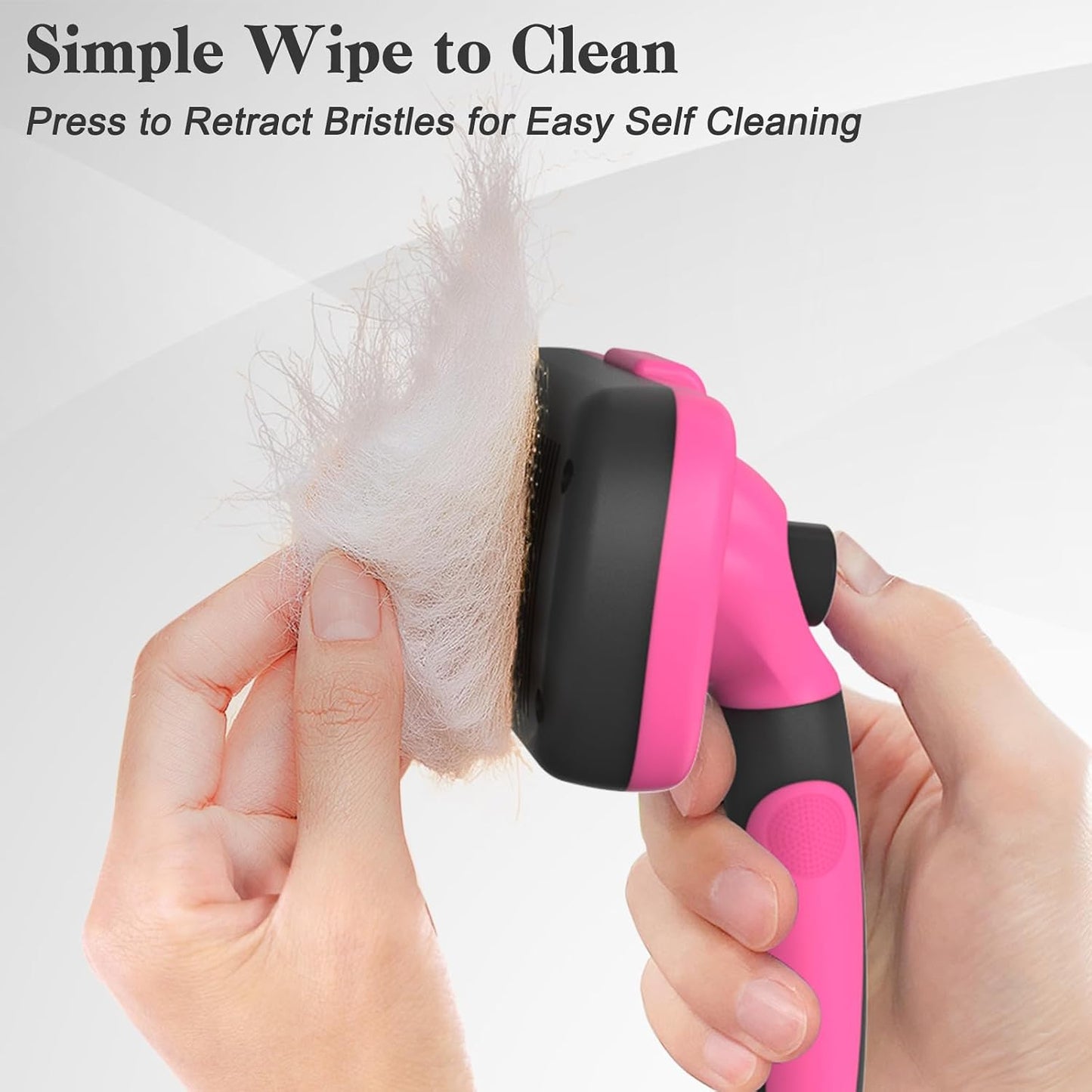 Swihauk slicker brush close up view of skin friendly protective round head bristles