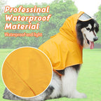 Periflowin breathable dog rain jacket packed flat showing high visibility patterns.