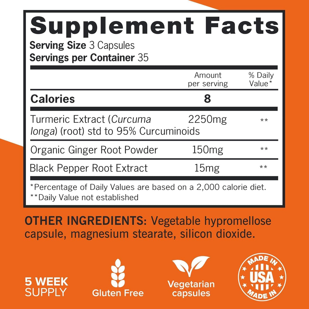Qunol Turmeric + Black Pepper & Ginger, 2400mg Enhanced Absorption, 105ct - Image 6
