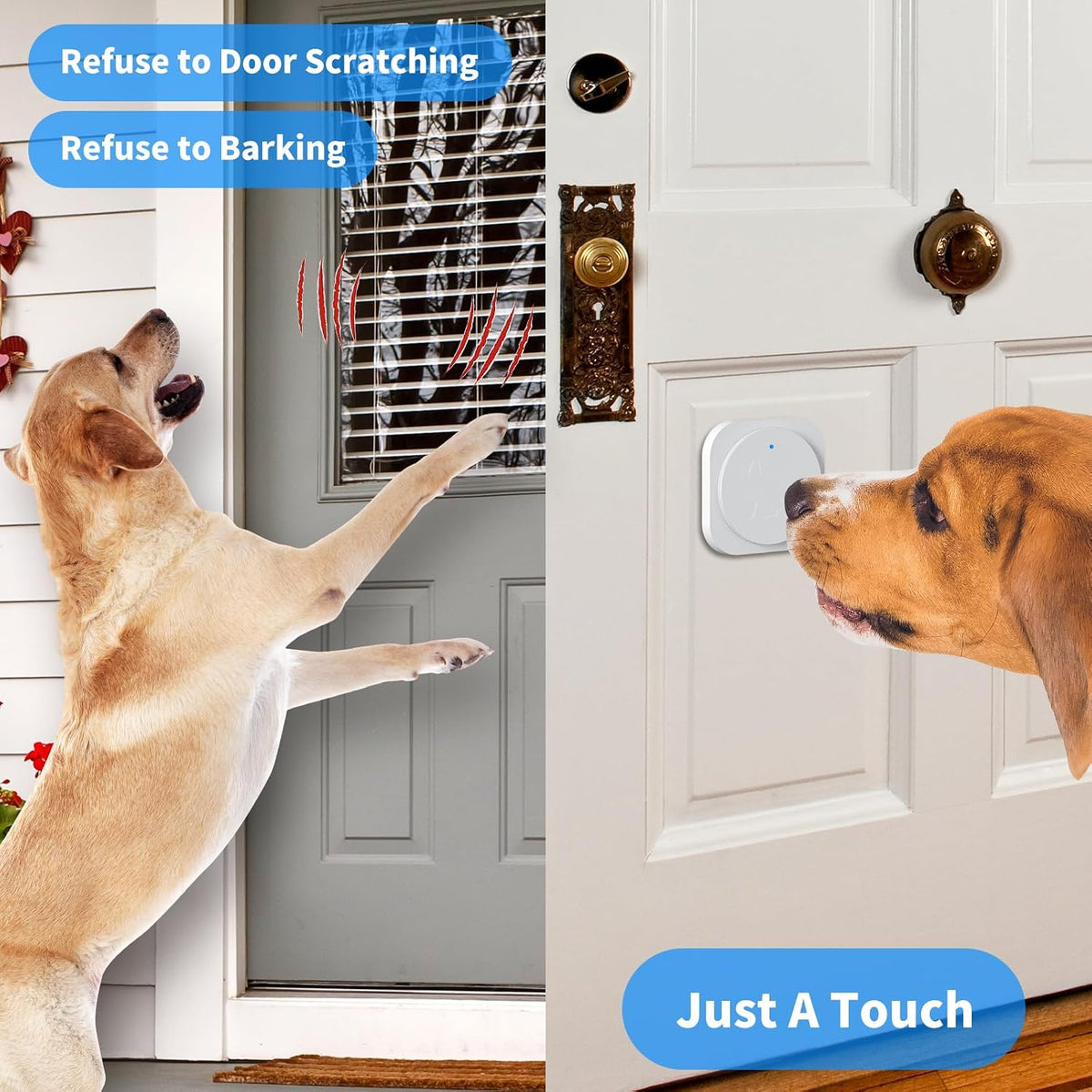 JeaTone dog bell receiver plugged into a wall outlet