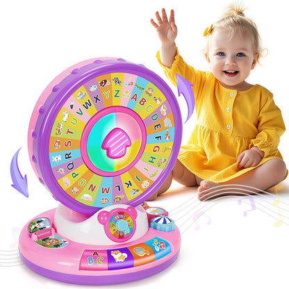 Lalalark Montessori Electronic Wooden Busy Board front view showing fifteen LED lights and five switch types for sensory development.