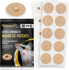 MagnetRX Magnetic Acupressure Patches front packaging showing 20 count pack for pain relief.