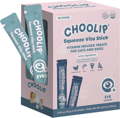 Choolip Squeeze Vita Stick Lickable Cat and Dog Treats, 49-Count Kidney Support Variety Pack, Tuna and Pollack with Pumpkin, Blueberry and Omega-3 - Image 10