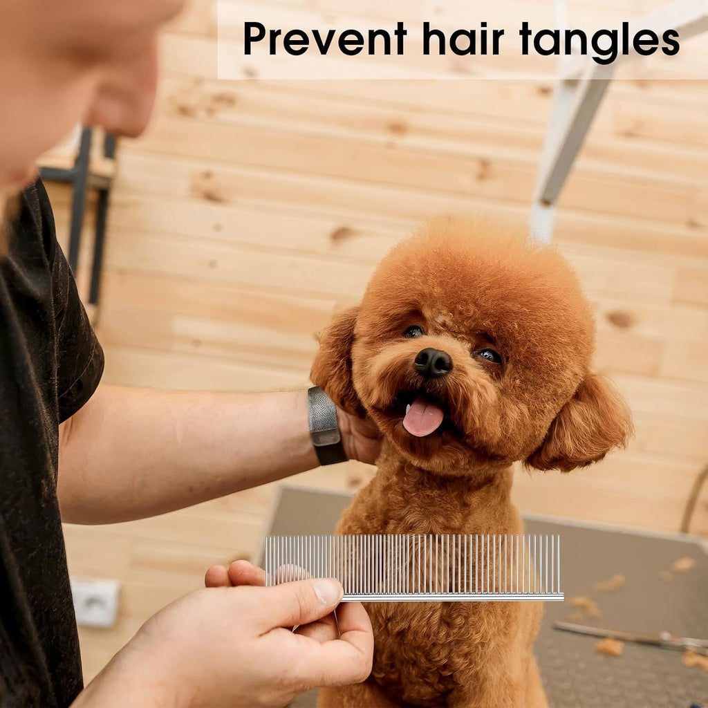 Three piece pet grooming kit in packaging