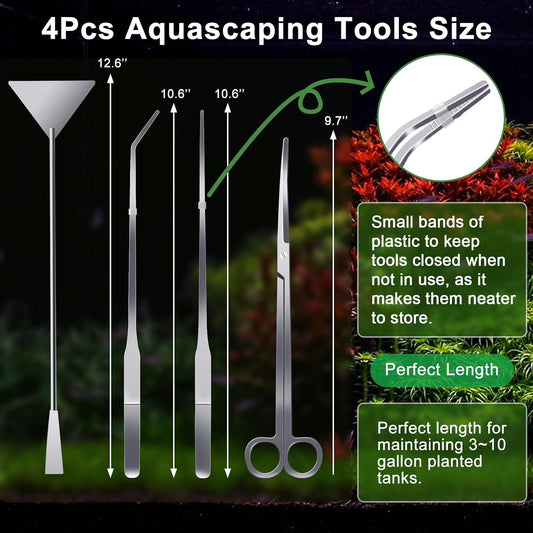 Jeimier stainless steel curved and straight tweezers for precise aquarium plant placement