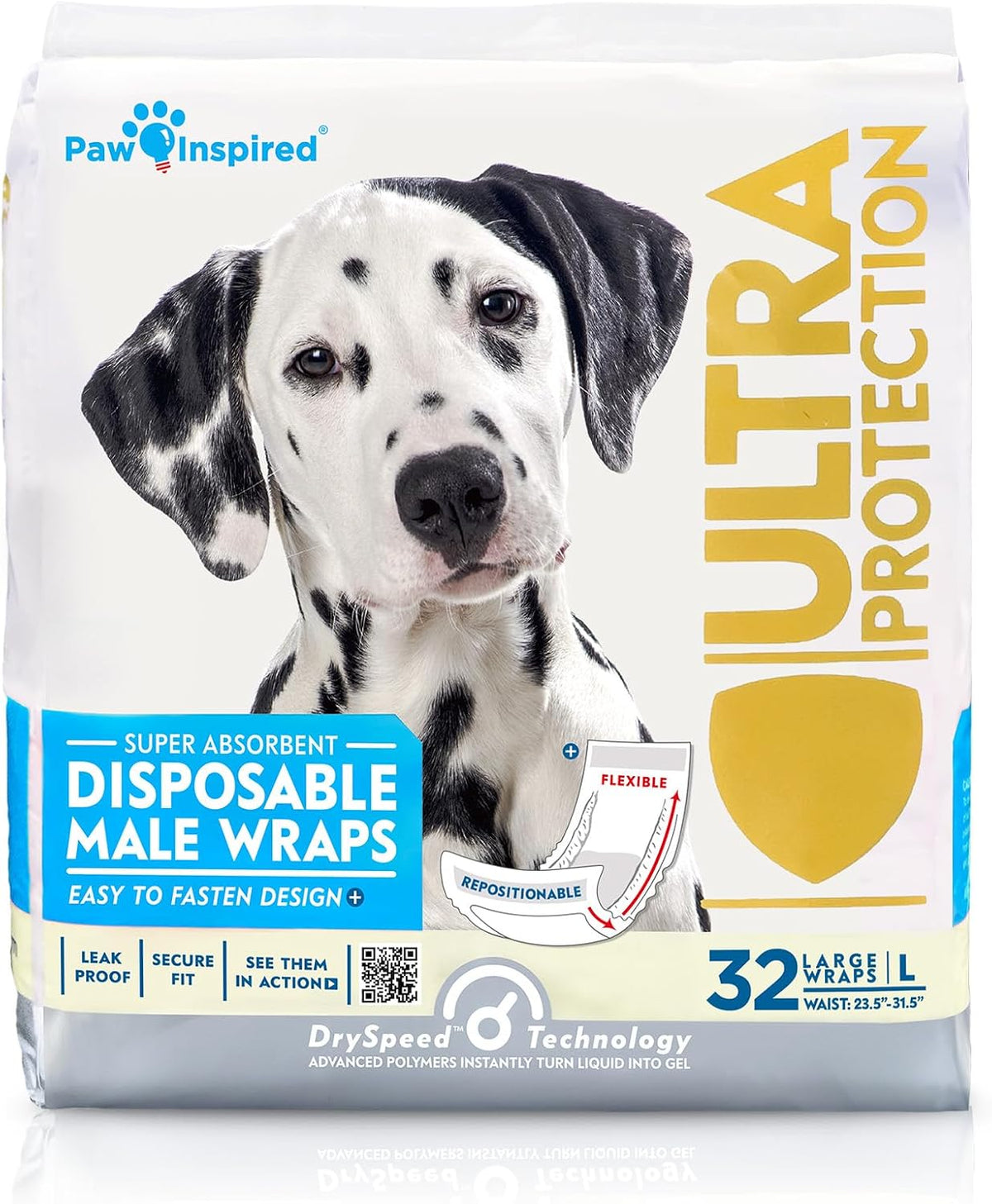 Paw Inspired Disposable Male Dog Wraps, Belly Band for Dogs | Disposable Dog Diapers | Belly Bands for Male Dogs (12 Count, X-Small) - Image 11