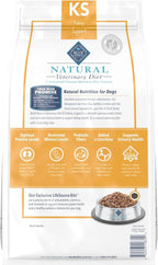 Blue Buffalo prescription kidney care dog food chicken flavor six pound bag side label