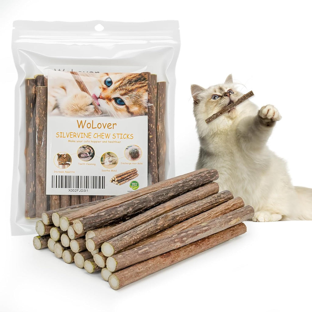 WoLover Silvervine Sticks for Cats, Natural Catnip Matatabi Chew Sticks Teeth Molar Chew Toys for Cat Kitten Kitty (at Least 12 PCS) - Image 9