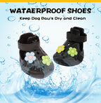 Side view of Boxxberk breathable dog shoes with straps