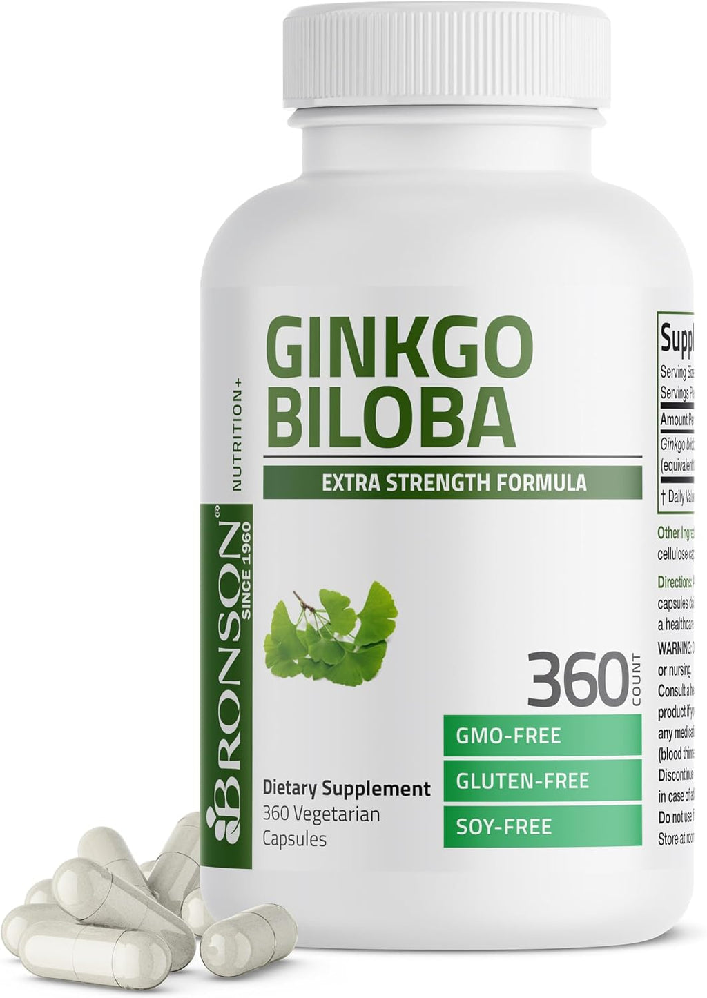 Bronson Ginkgo Biloba Extra Strength Brain & Memory Support 120 Capsules - Image 10